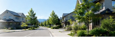 夏の北海道の住宅街